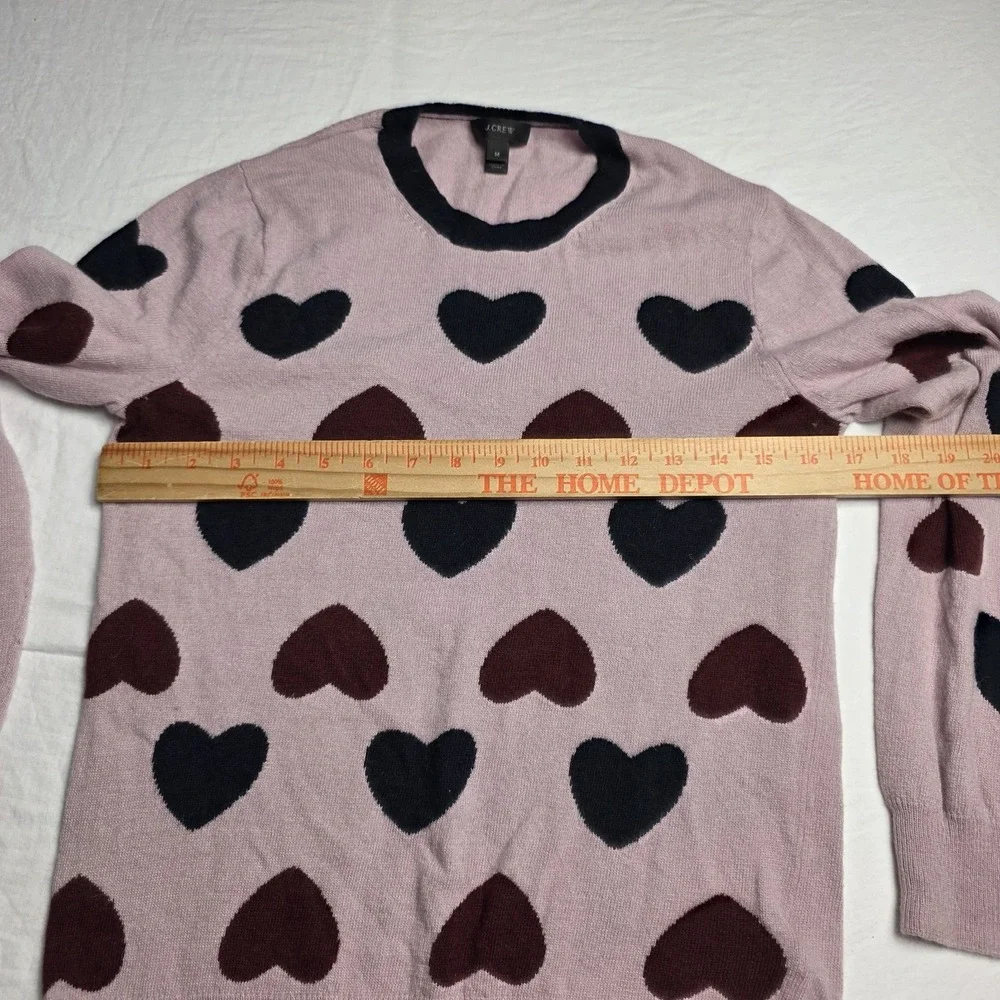 J crew women's sweater lightweight wool blend y2k heart medium